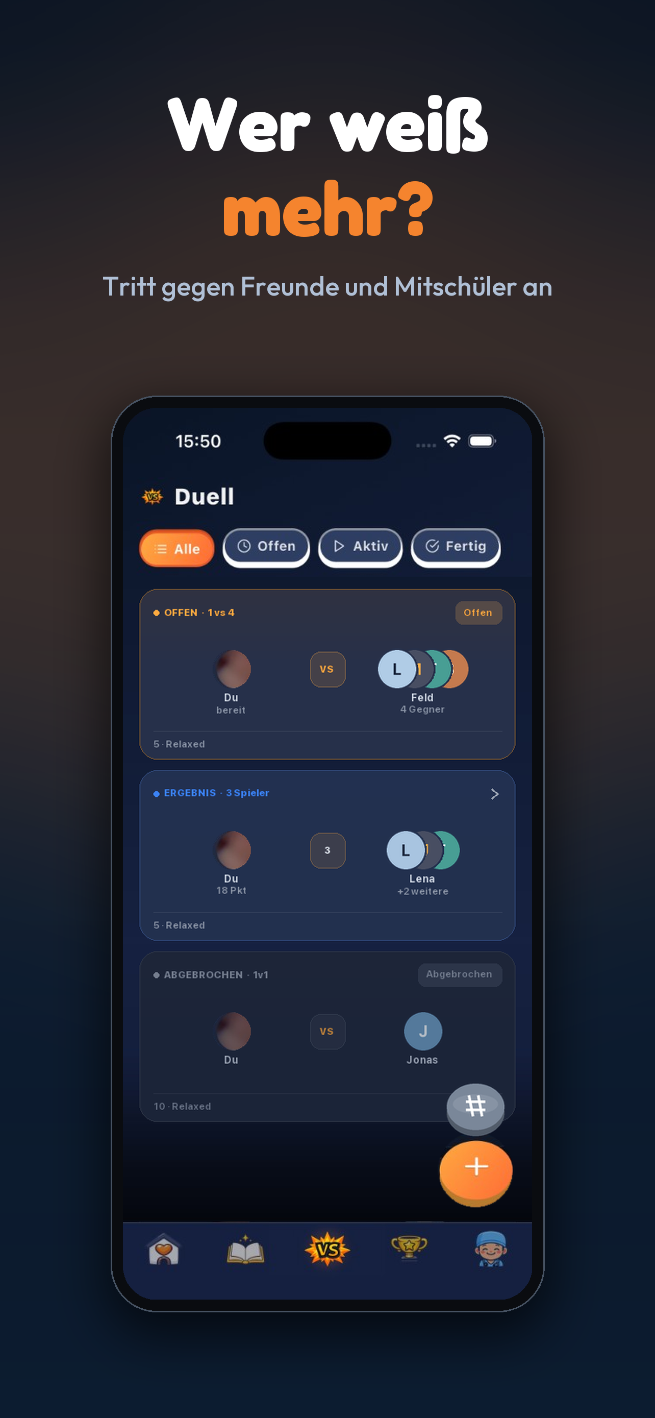 CuraQuiz Duelle & Wochenliga